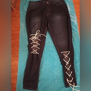 Dark denim stretch jeans